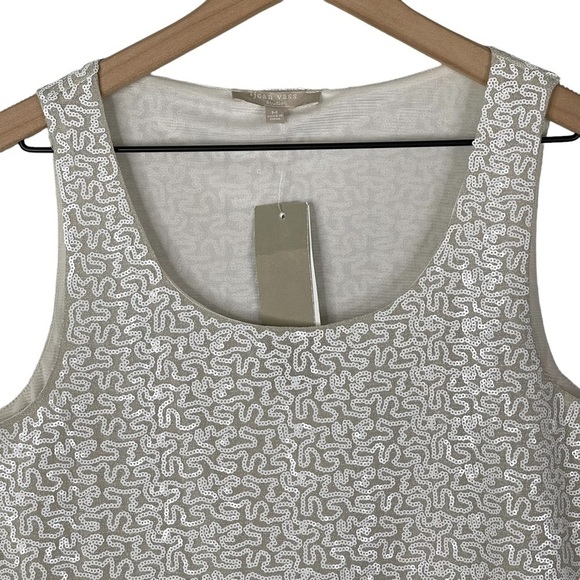 Joan Vass Sequin Tank Medium NWT Sparkle Shiny NYE Going Out New Years Eve Top - Picture 2 of 10